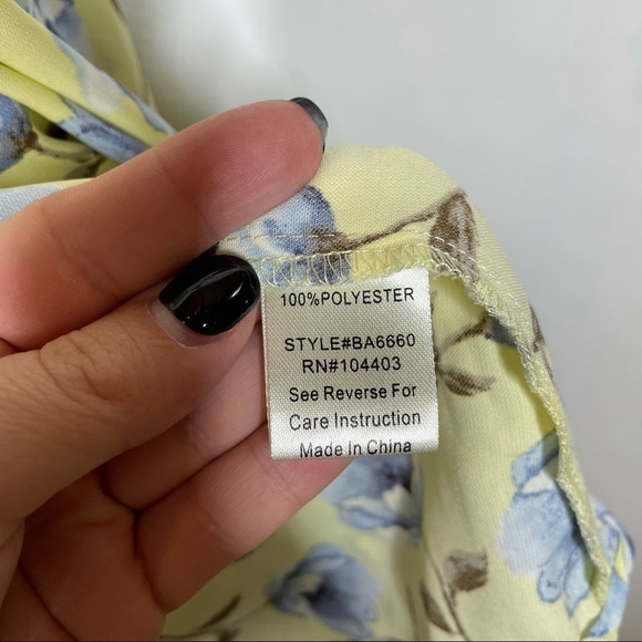 Blu Pepper Floral Ruffle Edge Tank Top Small - Picture 5 of 6